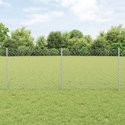 Recinzione a Maglie con 10 Post U Argento 0.8x10 m Acciaio