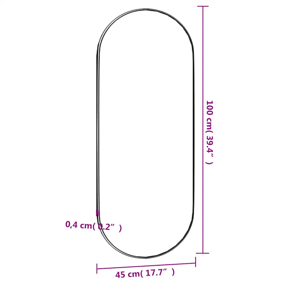 Specchio da Parete 45x100 cm Vetro Ovale 350458