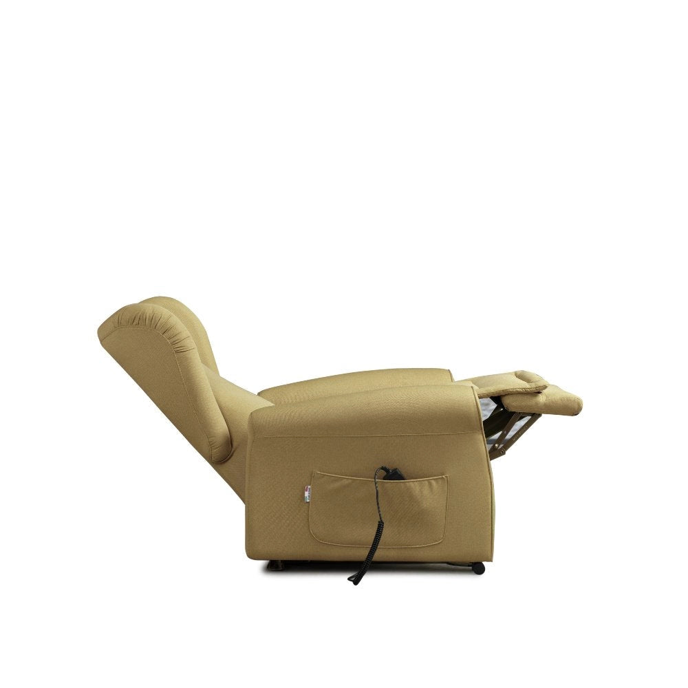 Poltrona Alzapersona Elettrica 2 Motori 90x100x90 cm Sofa in Microfibra Dispositivo Medico 1 Cammello