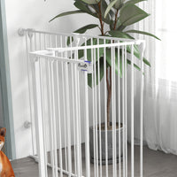 Cancelletto di Sicurezza per Animali Domestici 123x102x100 cm in Acciaio e Plastica Bianco