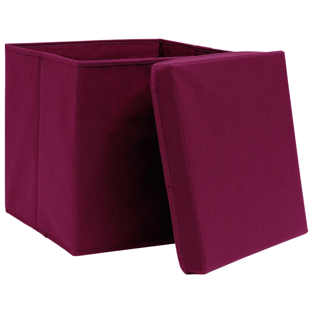 Contenitori con Coperchio 10 pz 28x28x28 cm Rosso Scuro cod mxl 45211