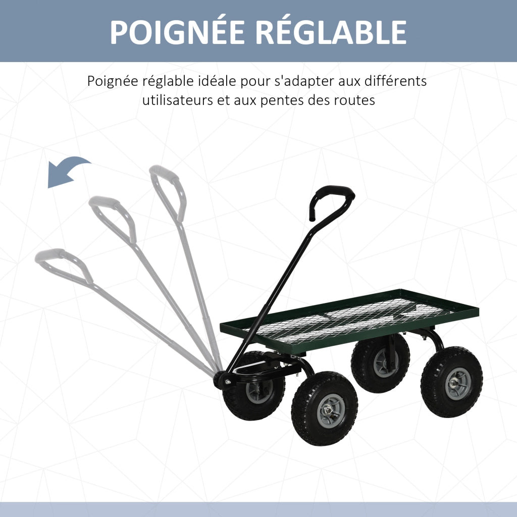 Carriola Giardino 4 Ruote ¨C zephmum ¨C Verde 94x48.5x100 cm
