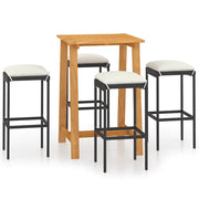 Set da Bar da Giardino 5 pz | Set Salotto da Giardino con Cuscini Nero