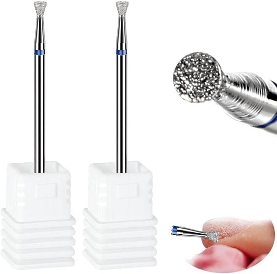 Set di Borchie per Manicure/Pedicure Professionale a Diamante con Disco di Acciaio Inossidabile - 2 Borchie da 4,45 x 0,2 cm
