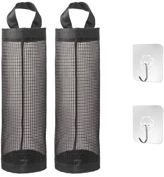 Ottimizzatore per sacchi della spazzatura 2 pezzi - Contenitore appeso - Pieghevole - Rete respirante - Resistente e impermeabile - Adatto per cucina/bagno