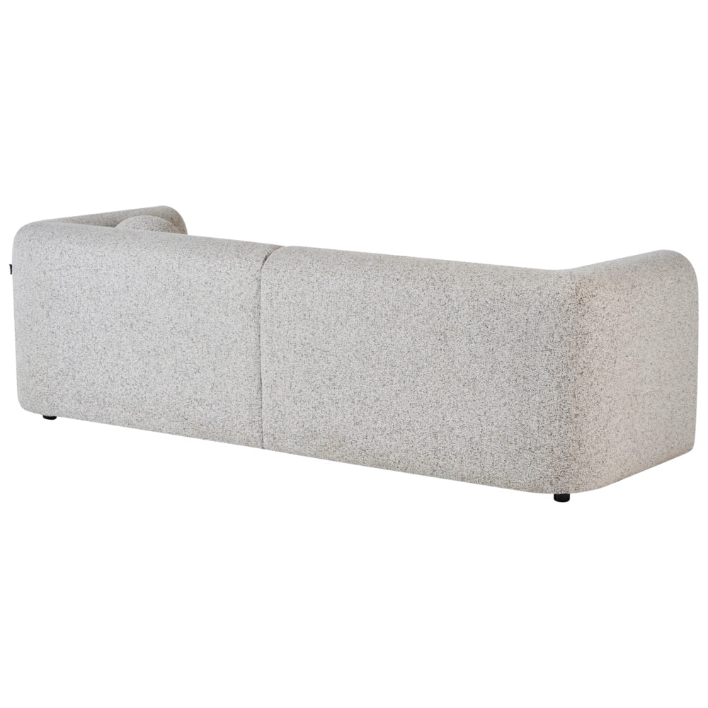 Set da salotto composto da divano a 5 posti e 2 poltrone in tessuto bouclè beige con cuscini aggiuntivi stile glamour retrò soggiorno