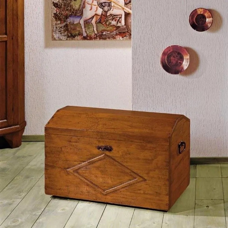 Cassapanca baule in legno grezza l.94 p.47 h.60 (815) - Mobili 2G