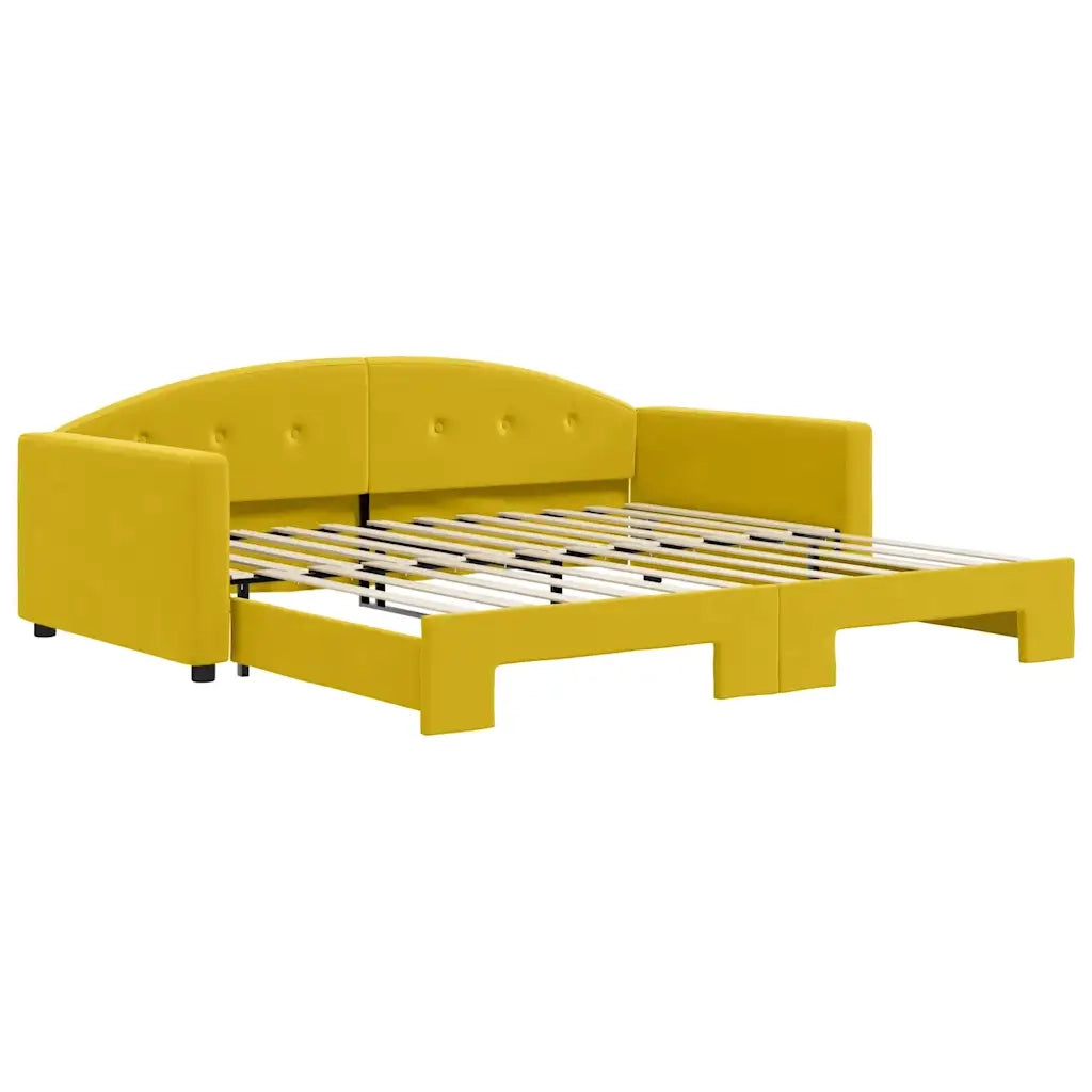 Divano Letto con Letto Estraibile Giallo 100x200 cm in Velluto 3197313