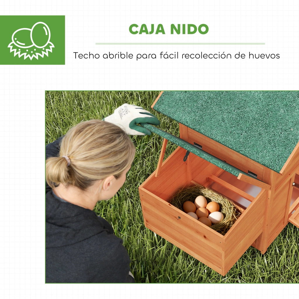 Pollaietto per Giardino in Legno con Nido ¨C zephmum ¨C 113.5x67.5x95.5 cm