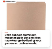 Muismat Dubbelzijdig in Alluminio - 18x16 cm - Pianale da Gioco - Supporto Fermo - Precisione di Azione - Grip Fermo