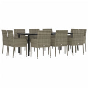 Set da pranzo da giardino da 11 pezzi con cuscini neri e grigi 02_0014732