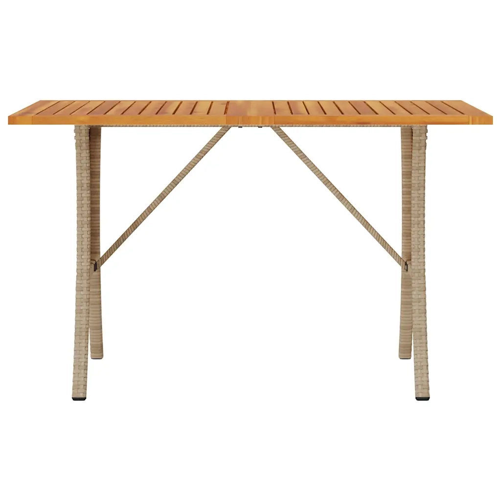Divano Giardino 3 Posti con Cuscini e Tavolo Beige Polyrattan