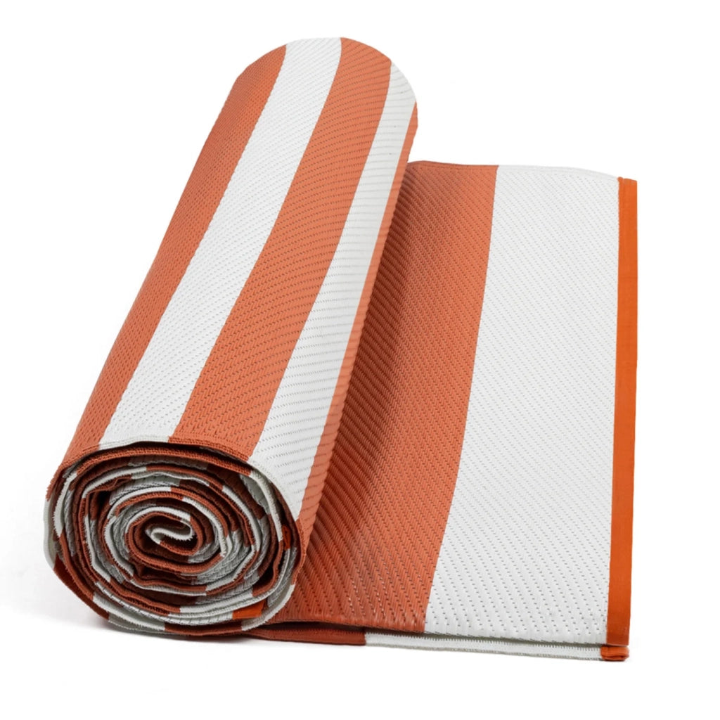 IDMarket - Tappeto per esterni RAYURES terracotta 270 x 370 CM
