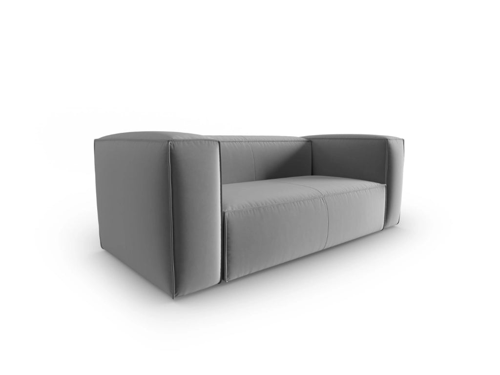 Cosmopolitan Design - Divano "Mackay" 2 posti in velluto grigio chiaro 