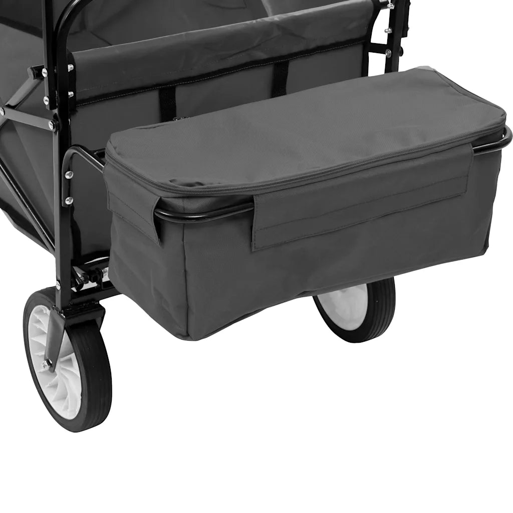 Carrello Pieghevole a Mano con Tettuccio in Acciaio Grigio CFW7473749