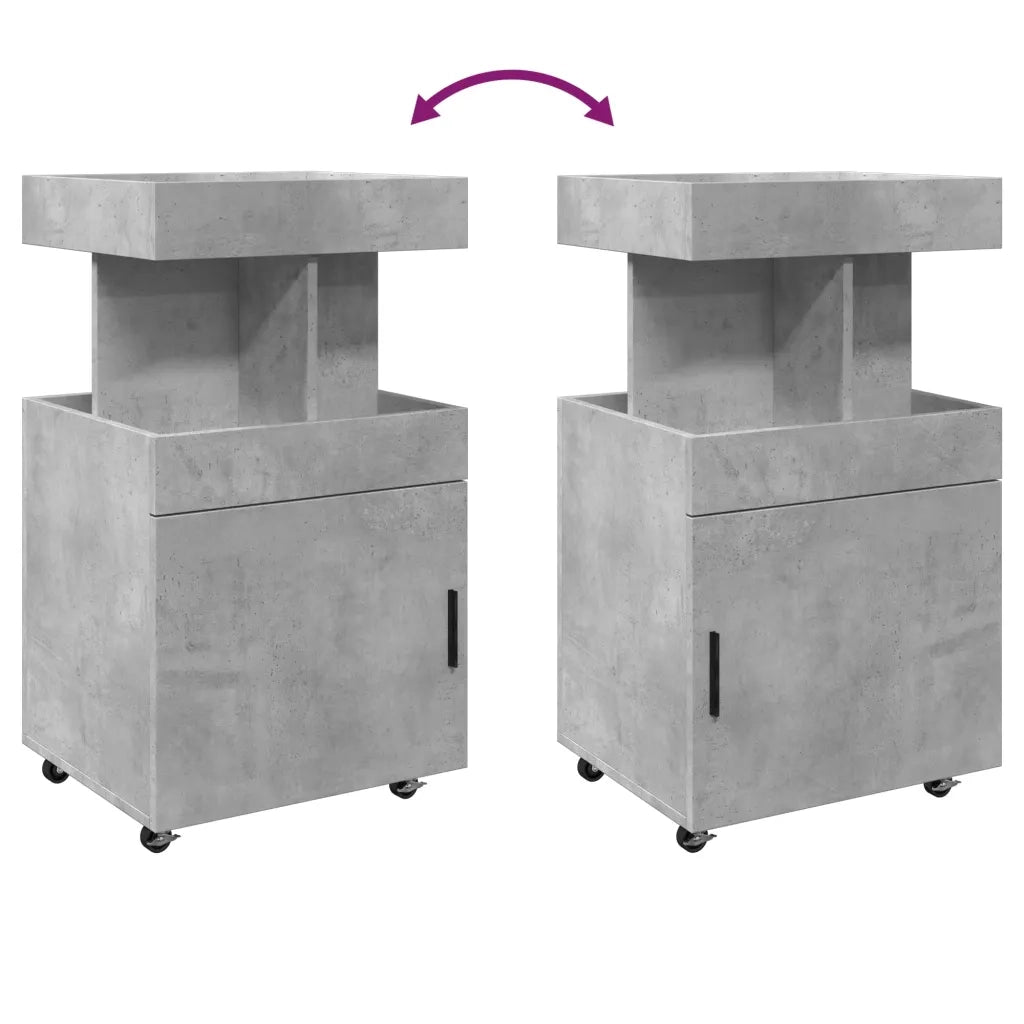 vidaXL Carrello Bar Grigio Cemento 50x41x89 cm in Legno Multistrato