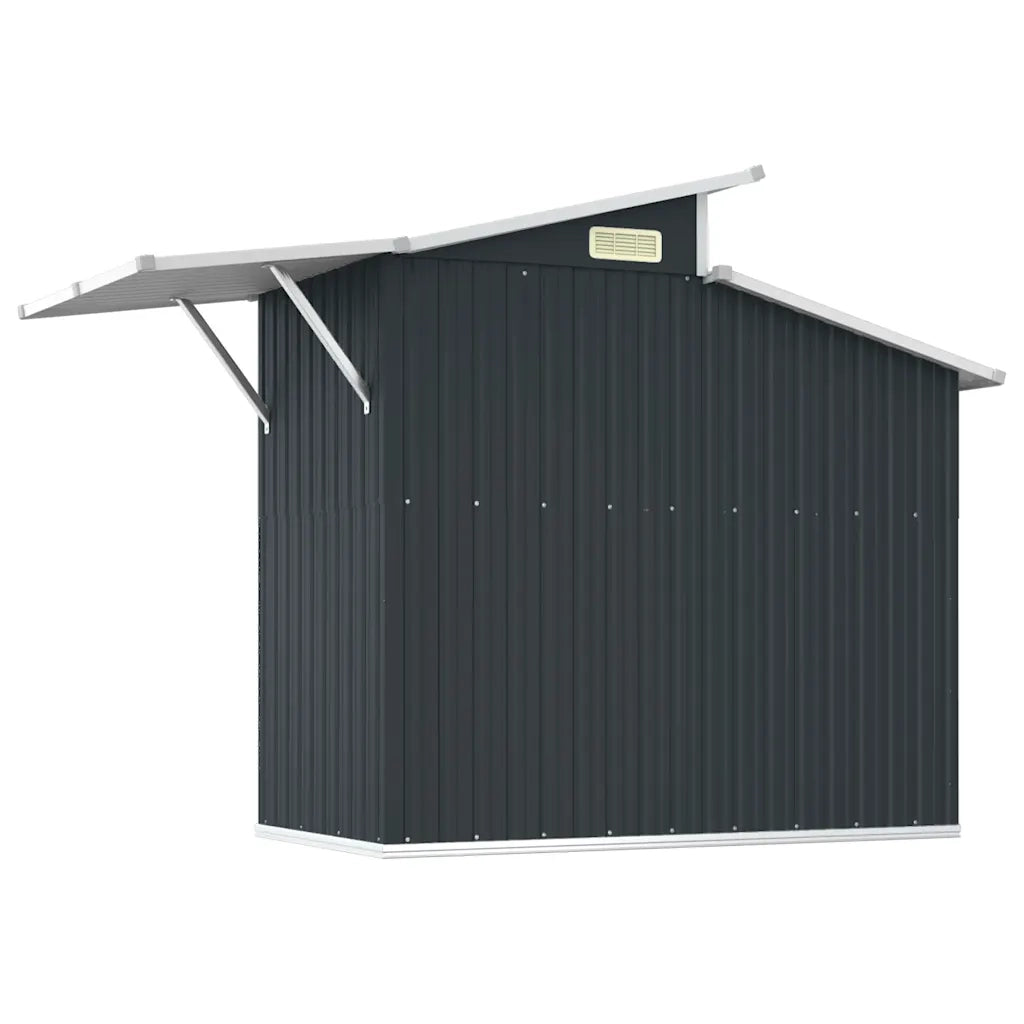 Capanno da Giardino Antracite 270x130x208,5 cm Acciaio Zincato