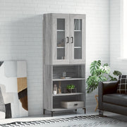 Credenza Grigio Sonoma 69,5x34x180 cm in Legno Multistrato 3198727