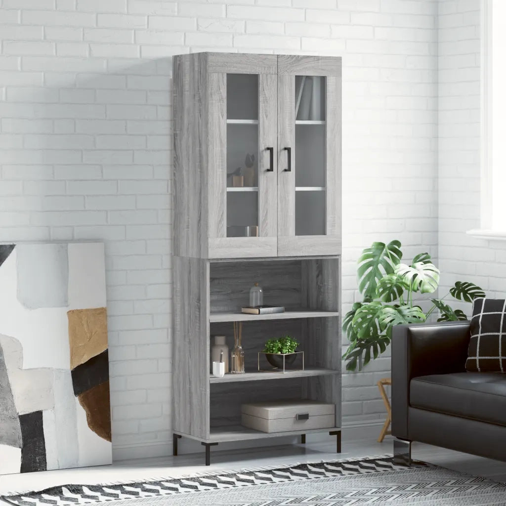 Credenza Grigio Sonoma 69,5x34x180 cm in Legno Multistrato 3198727