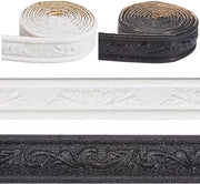 Decorazione per parete 3D con adesivo - Trim decorativo nero e bianco in PVC schiuma - Molding a strisce floreali adesivo - Ideale per decorazione di hotel e casa
