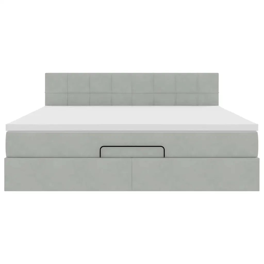 Struttura Letto Pouf con Materasso 180x200 cm in Velluto 3311789