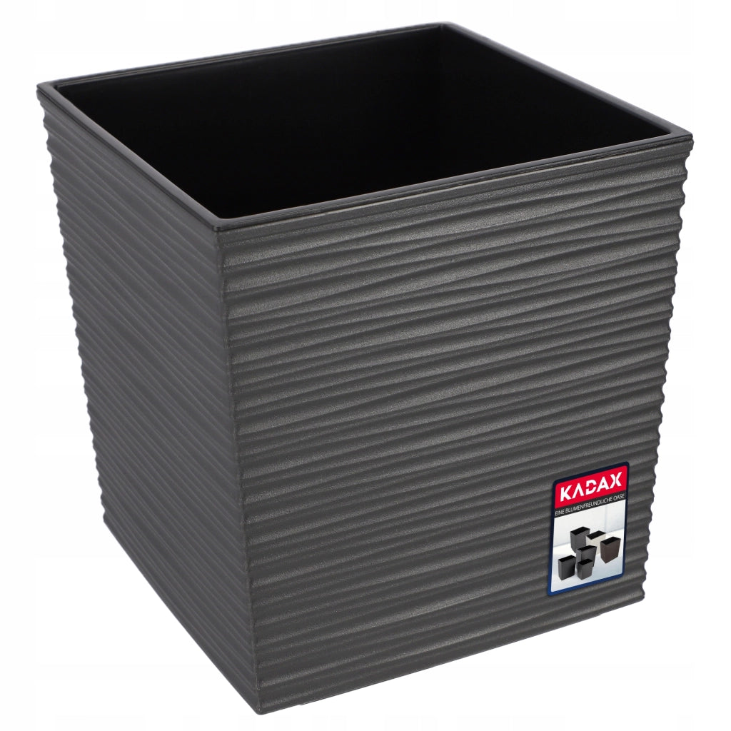 Vaso da fiori KADAX, vaso da fiori, coperchio con inserto, plastica, grigio, 19 cm