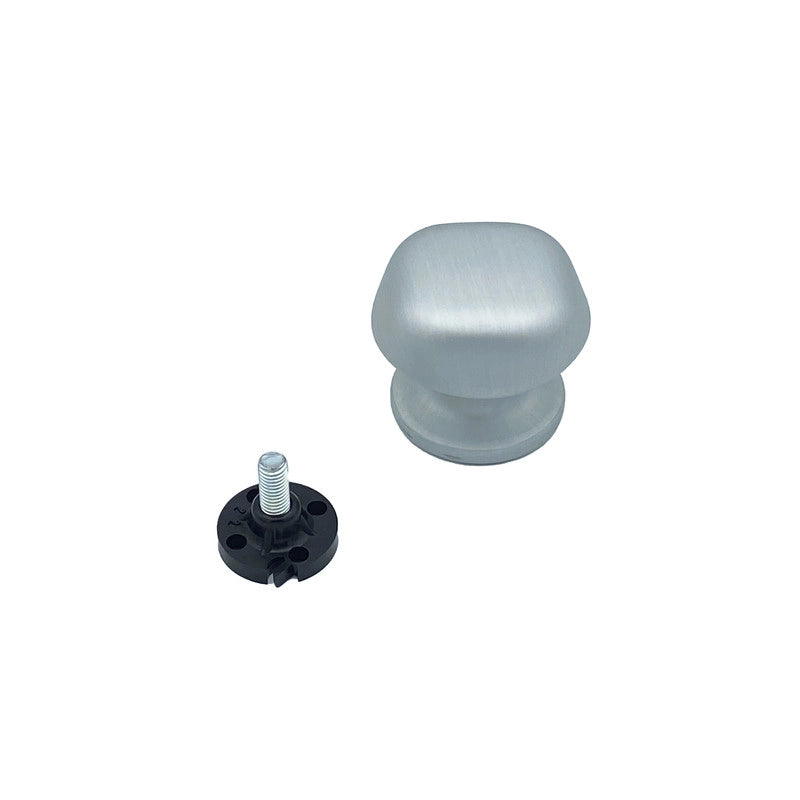 Pomolo fisso per porta SAGUATTI 172/60EB in alluminio argento satinato