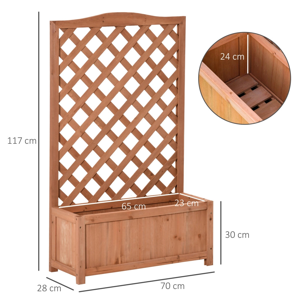 Fioriera con supporto per piante rampicanti ¨C zephmum ¨C 70x28x117 cm marrone