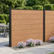 Pannello di Recinzione WPC e Alluminio Marrone 42039067