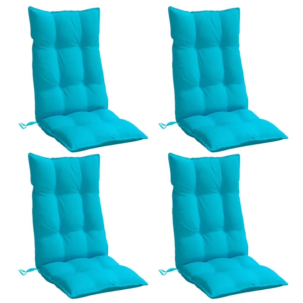 Cuscini per Sedia Schienale Alto 4pz Turchese in Tessuto Oxford 377666