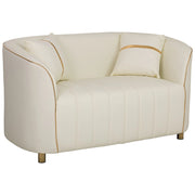 Divano in ecopelle beige 137x72x76h cm