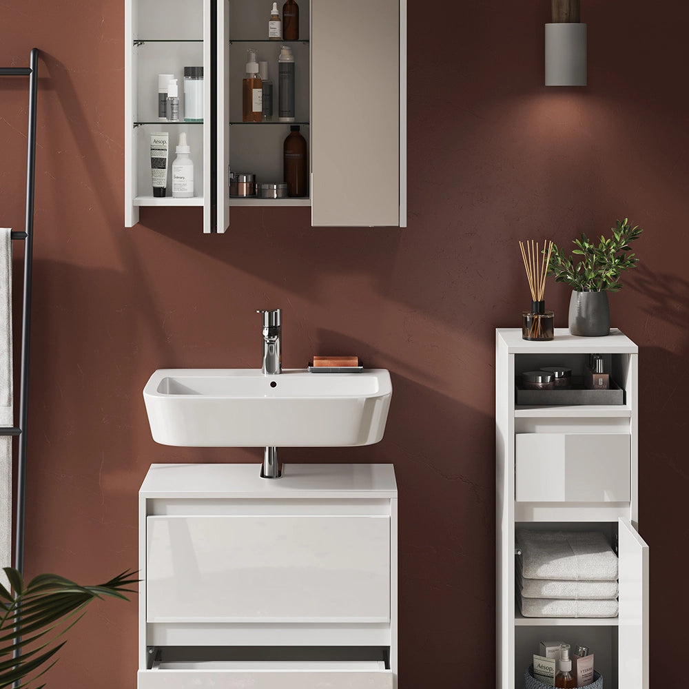 Set di mobili da bagno Majest Bianco lucido 3 parti Vicco