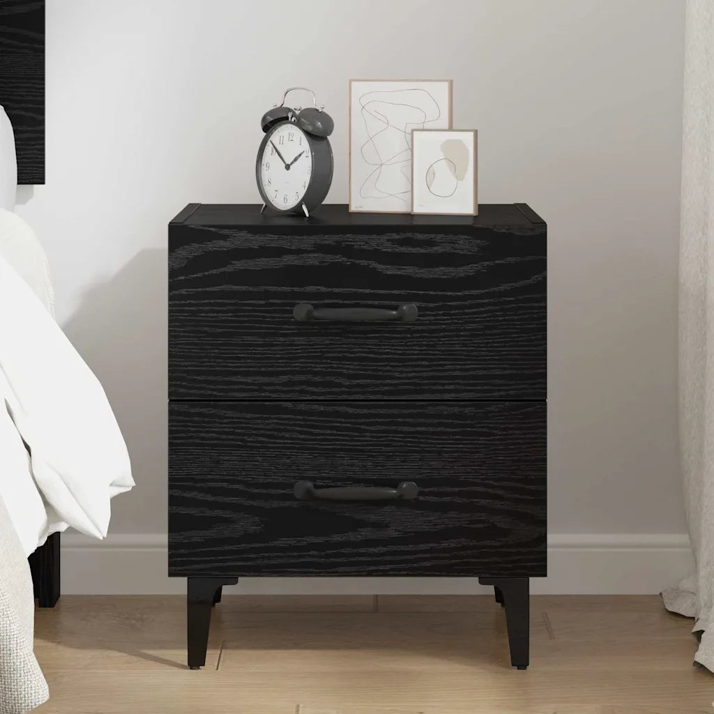 Armadietto per letto con cassetto Rovere Nero 40 x 35 x 47,5 cm CFW9810239