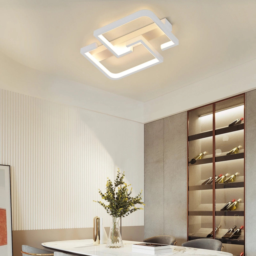 ZMH Lampada da soffitto plafoniera LED moderna 19W 30cm bianca per cucina corridoio interno