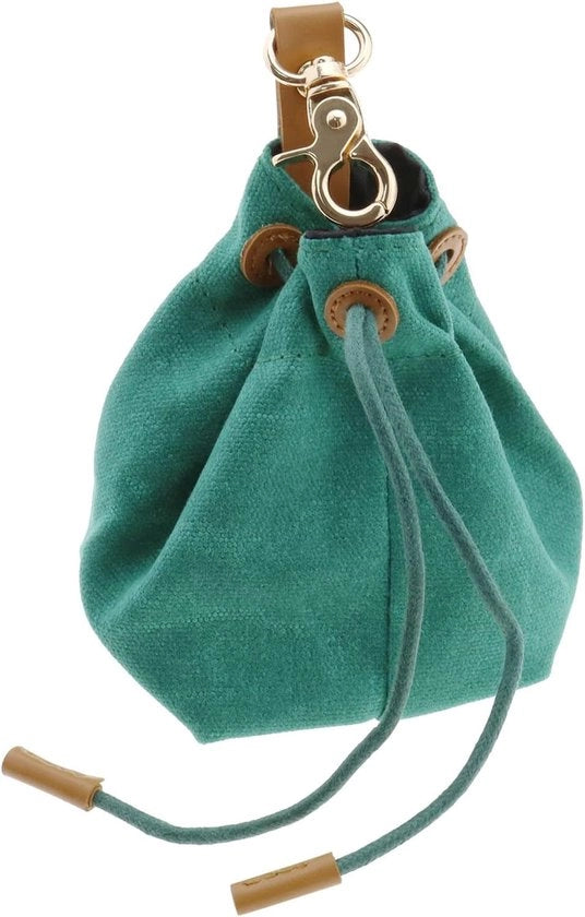 Borsa di Snack per Cani Ripiena - Con Clip e Cinturino - Per Addestramento e Escursioni - Verde
