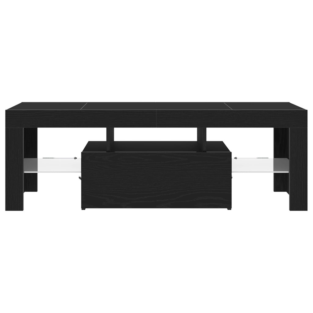 Mobile TV  con luci LED - Nero Rovere 120x35x40 cm