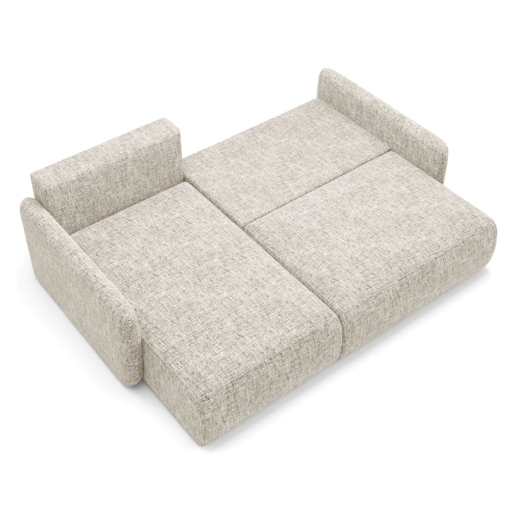 Pagno, Divano Letto con Penisola Contenitore, 207x148 cm Beige