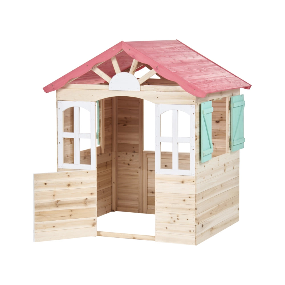 Casetta da giardino in legno di abete, marrone chiaro, per esterni, casetta per bambini in stile cottage