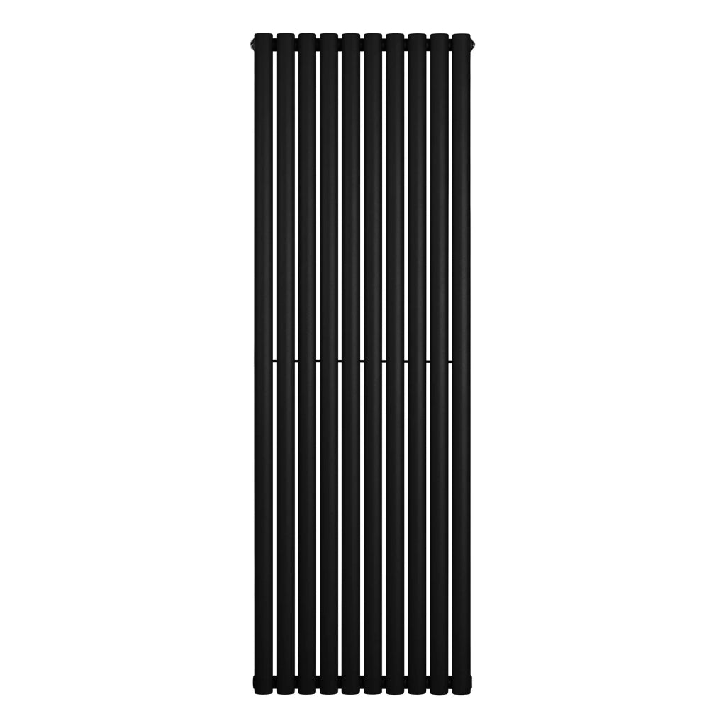 Radiatore Verticale Design Ovale Colonna Singola Nero 1800x600 mm