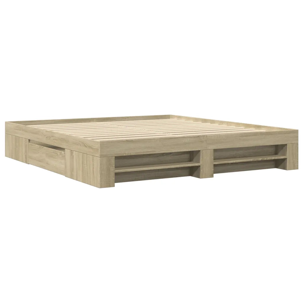 Giroletto senza Materasso-Struttura Letto Rovere Sonoma 180x200cm in Truciolato 668705