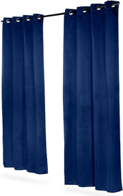 Tende da notte a doppia imbottitura - 2 pezzi - Lavabile - 245x135x0.5 cm - Tende da notte in blu scuro con ganci