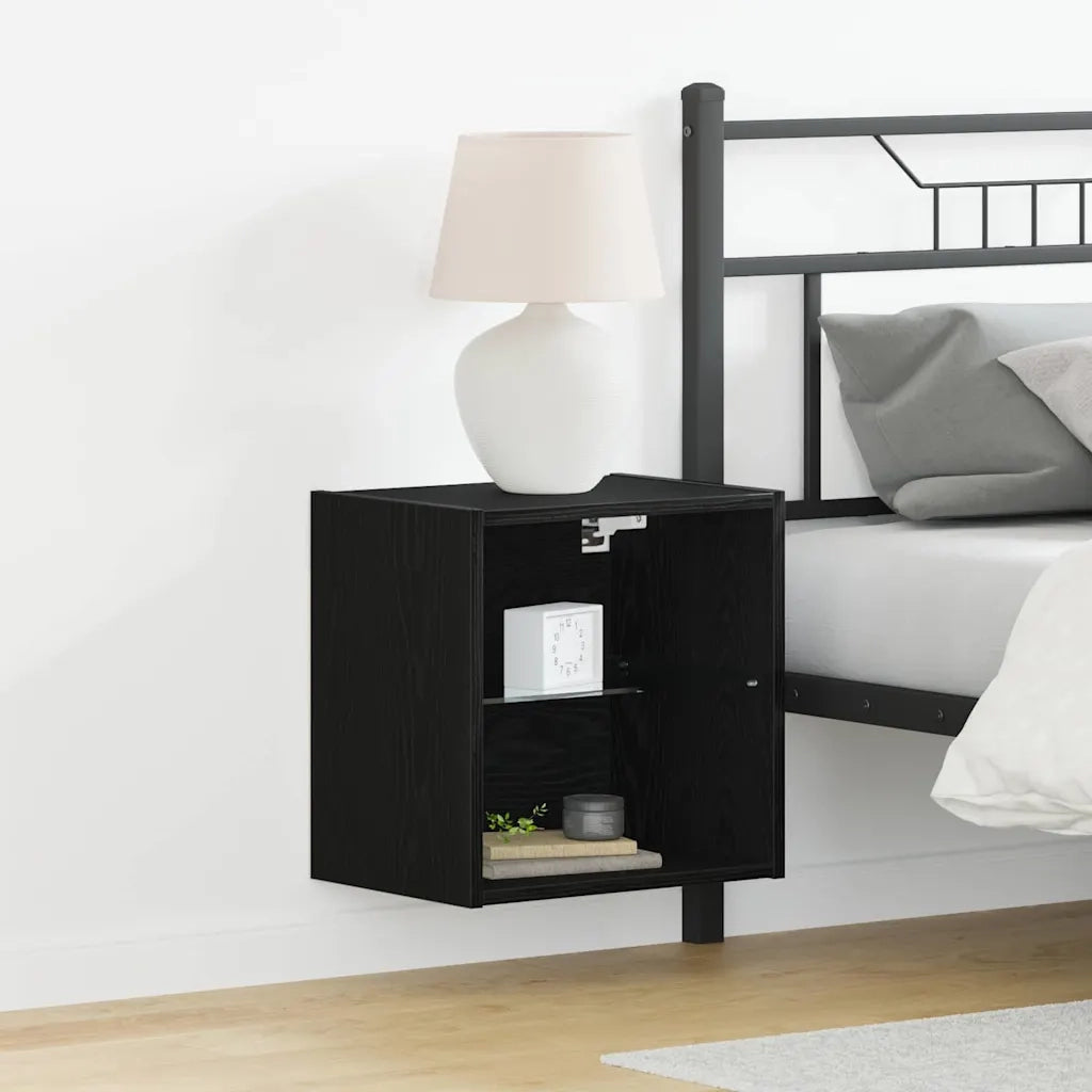 Mensola galleggiante con luce LED 2 pcs Nero 40 x 28,5 x 40 cm 863095