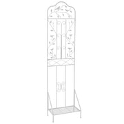 Traliccio da giardino autoportante 50 x 30 x 189,5 cm con ripiano pieghevole decorativo e funzionale in metallo bianco 20_0018543