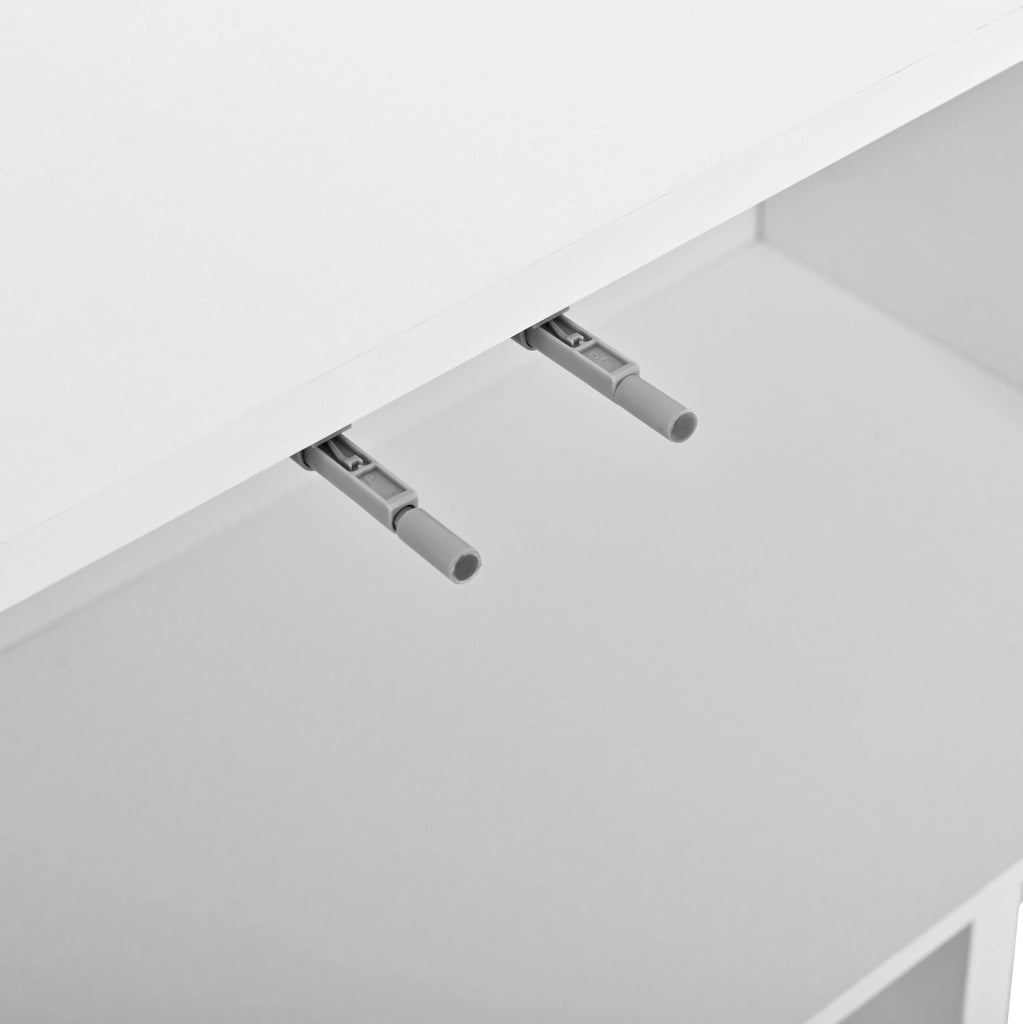 Mobile TV 170x35x50 cm con ante decorative; in MDF e truciolare; bianco