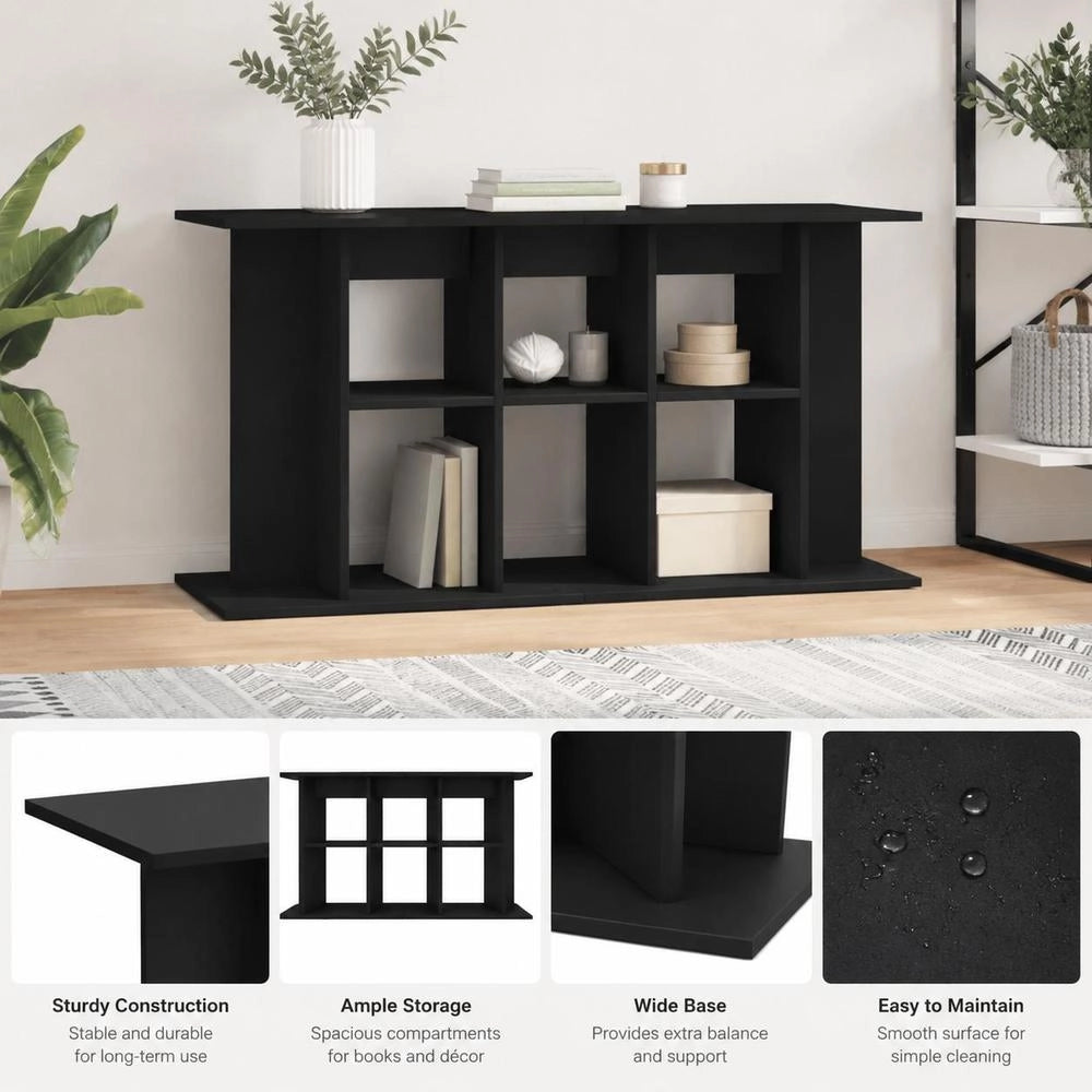 Aquarium Stand Black 120x40x60 Cm Wood Composite