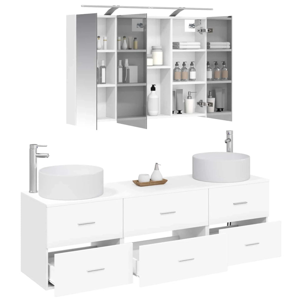 Set di mobili per il bagno 4 pcs Bianco 3407055