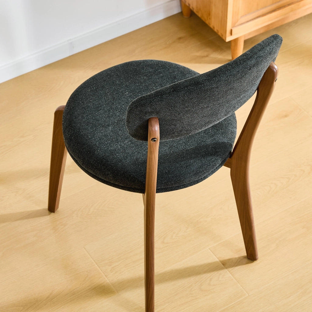 Sedie da pranzo moderne, 2 pezzi in lino nero con struttura in metallo e seduta confortevole