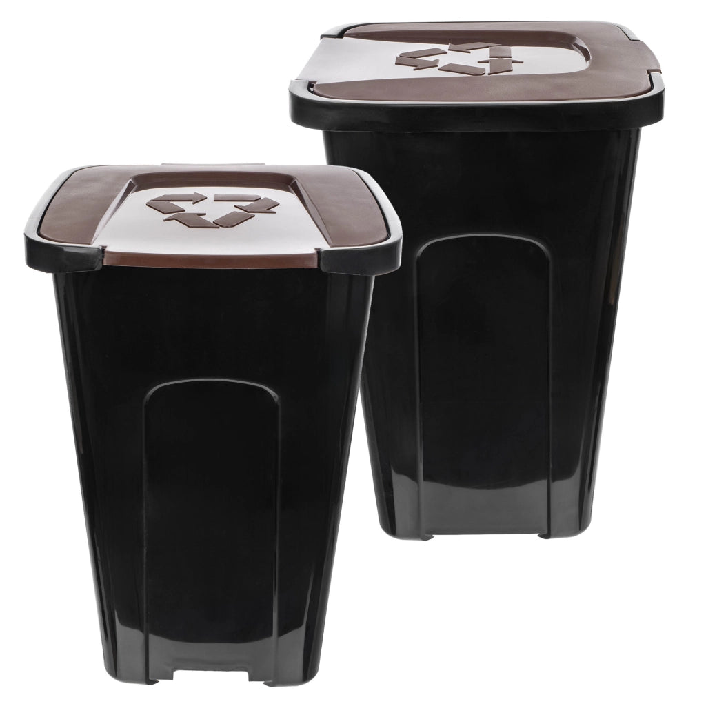 Cestino per la raccolta differenziata KADAX 50L Marrone Bio