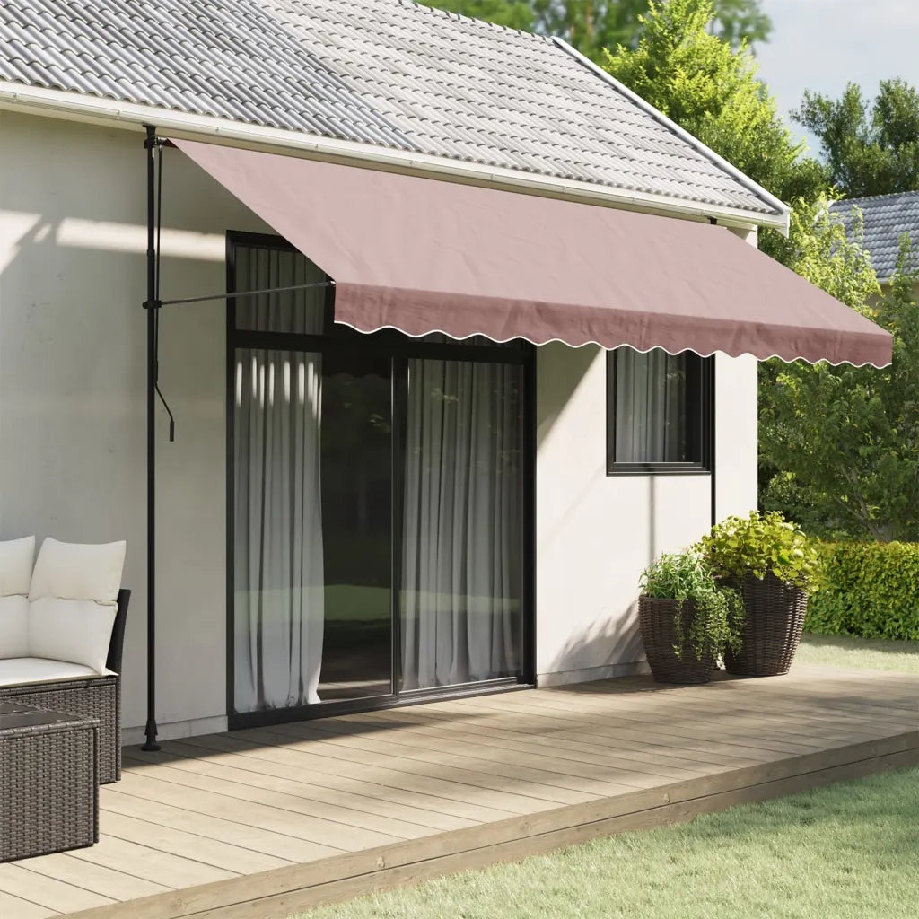 Tessuto di Ricambio per Mantovana da Tenda-Sostituzione della mantovana per tenda Strisce Marroni 4 m