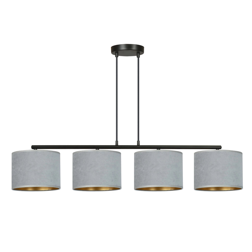 Lampadario Emibig Hilde 4 grigio/nero/oro 4xE27 dimmerabile